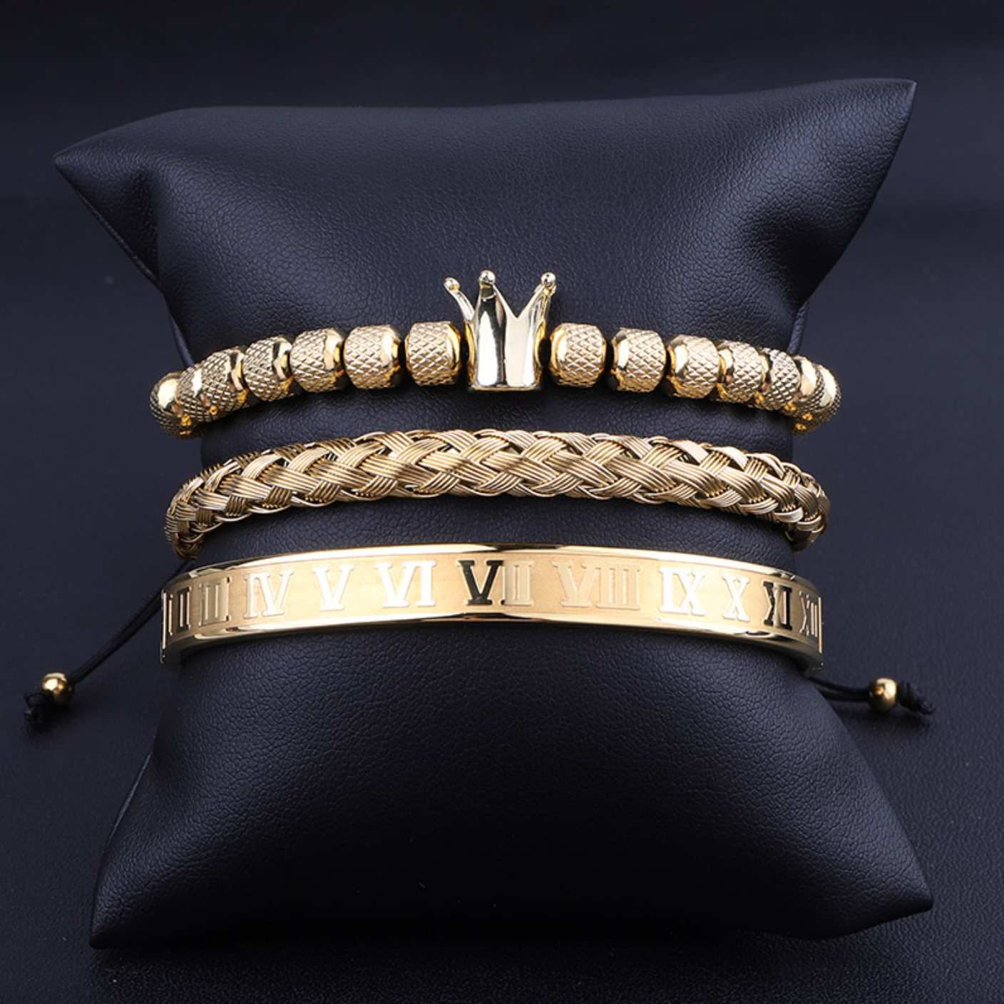 LavishSet™ - Luxury Royal Crown Bracelet Set - Verrarie - Luxe Gold