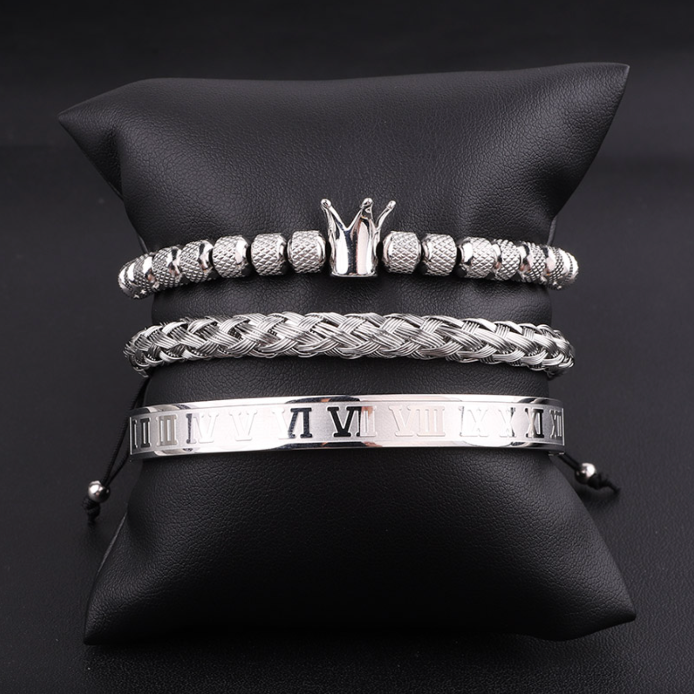 LavishSet™ - Luxury Royal Crown Bracelet Set - Verrarie - Sterling Silver