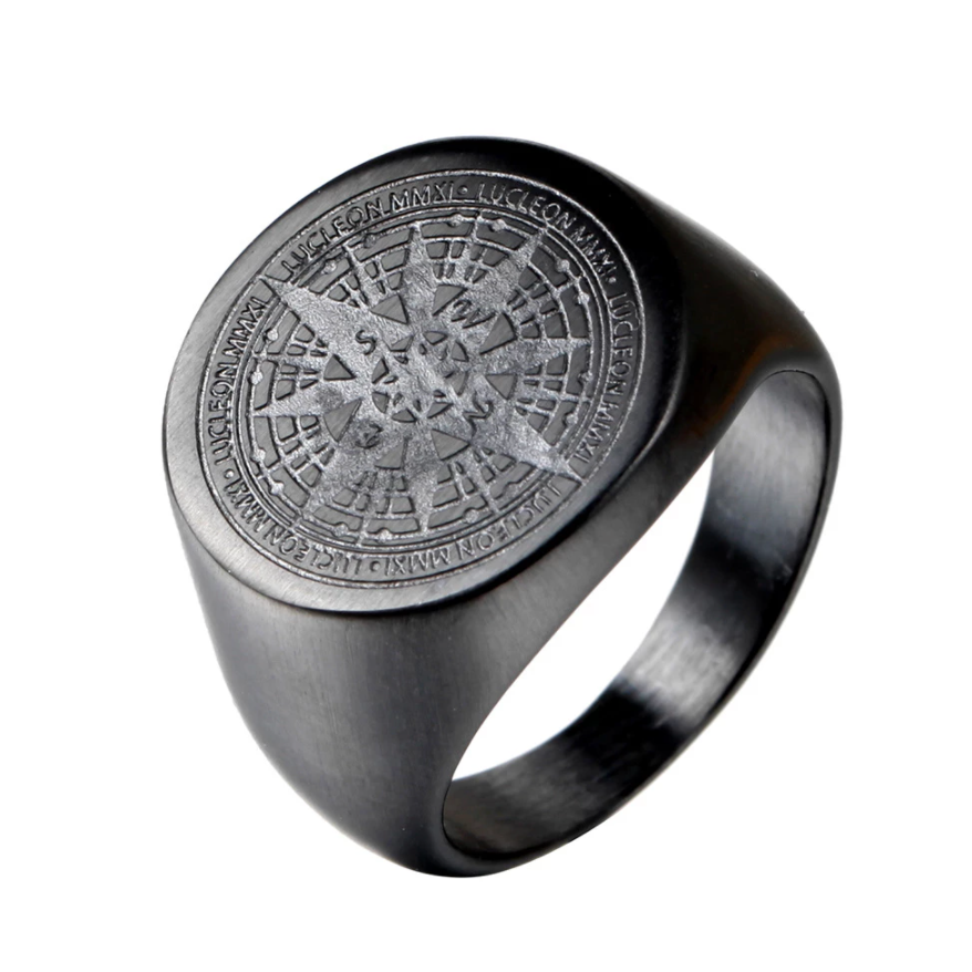 LuxeRing™ - Luxury Compass Ring - Verrarie - Matte Black / 7