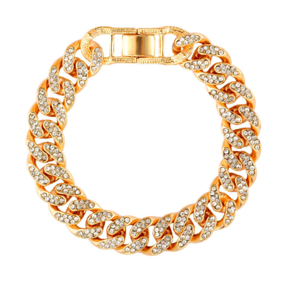 BlingBracelet™ - Iced Cuban Link Bracelet - Verrarie - Iced Gold