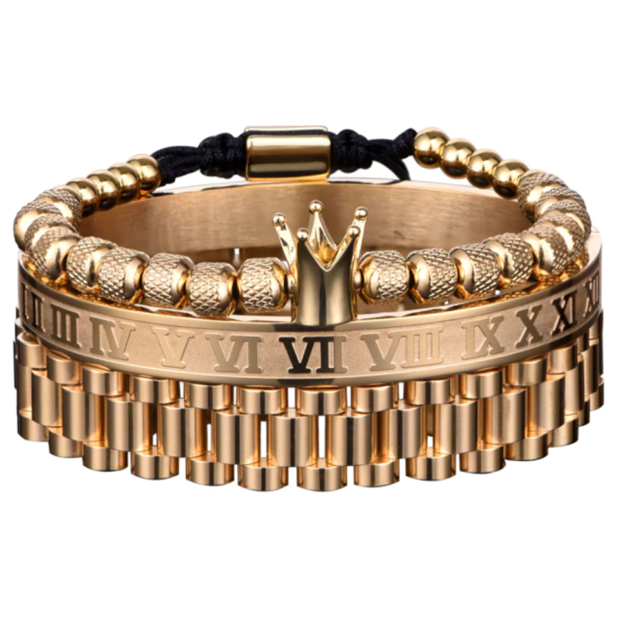 MacrameSet™ - Luxury Crown Funk Bracelet - Verrarie - Luxe Gold