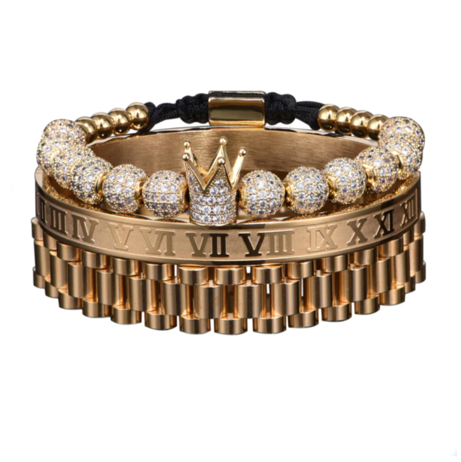 GrandSet™ - Luxury Crown Casanova Bracelet - Verrarie - Luxe Gold