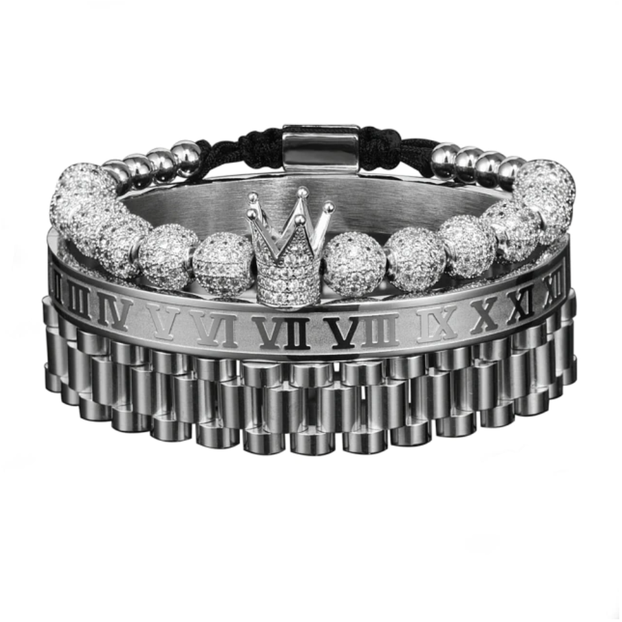 GrandSet™ - Luxury Crown Casanova Bracelet - Verrarie - Sterling Silver